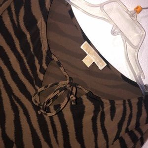 MK black and brown zebra print dress